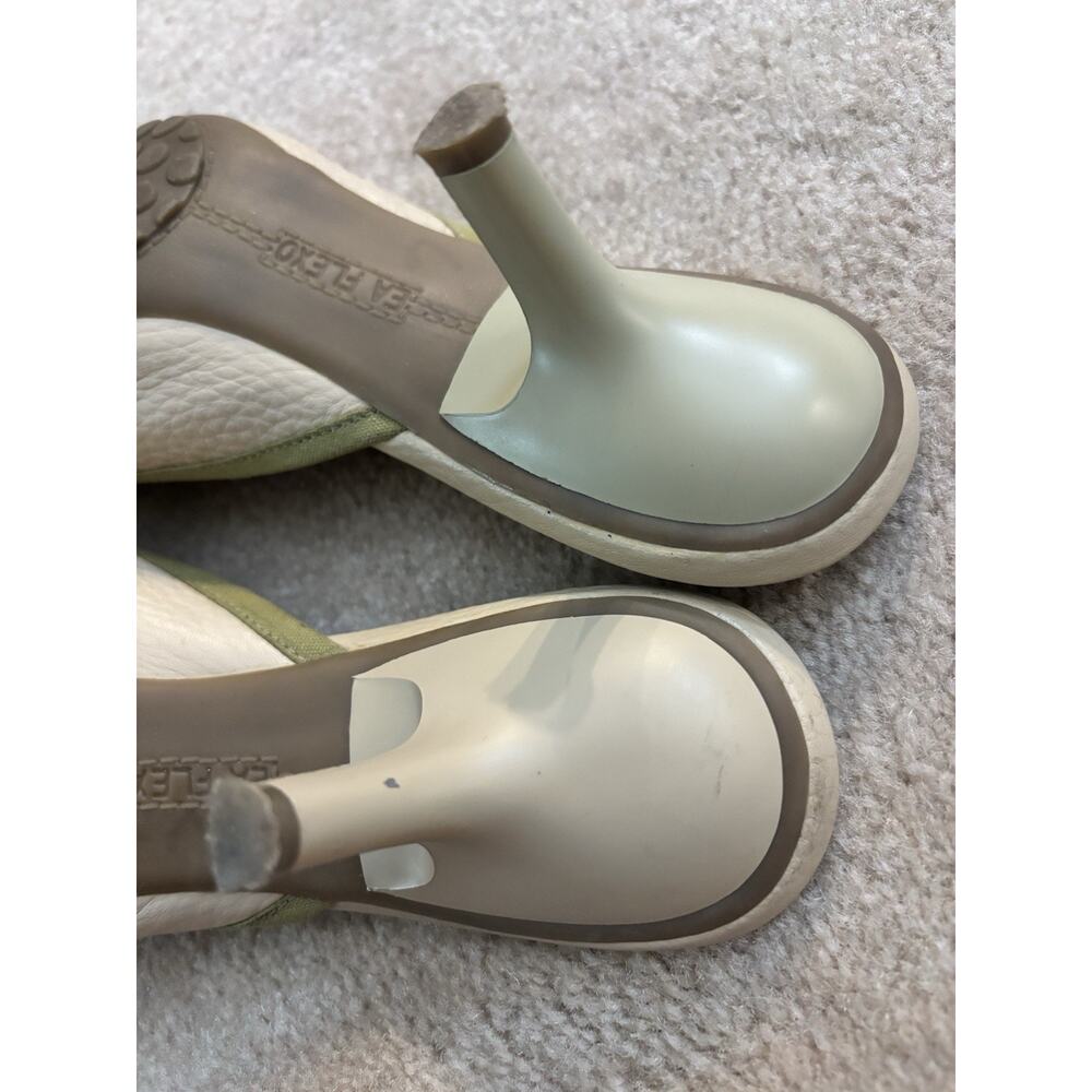Enzo Angelina Green And Cream Slip On Kitten Heel Size 8 - Picture 6 of 6